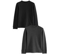 Next Garçon Hauts Thermiques à Manches Longues, Lot de 2 Black/Charcoal 13 Ans