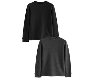 NEXT Garçon Hauts Thermiques à Manches Longues, Lot de 2 Black/Charcoal 2 Ans-3 Ans