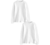 NEXT Garçon Hauts Thermiques à Manches Longues, Lot de 2 Blanc 9 Ans-10 Ans