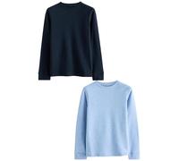 NEXT Garçon Hauts Thermiques à Manches Longues, Lot de 2 Bleu/Bleu Marine 11 Ans-12 Ans