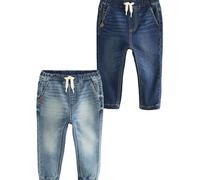 NEXT Garçon Jean Stretch Confortable Style Pantalon de Jogging, Lot de 2 Blue Denim 12 Mois-18 Mois