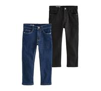 NEXT Garçon Jean Stretch Regular, Lot de 2 Dark Blue/Black Denim 10 Ans