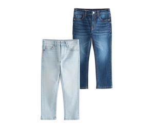 NEXT Garçon Jean Stretch Regular, Lot de 2 Denim Dark Blue/Bleach 11 Ans