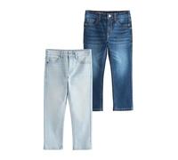 NEXT Garçon Jean Stretch Regular, Lot de 2 Denim Dark Blue/Bleach 14 Ans