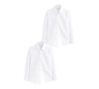 NEXT Garçon Lot de 2 Chemises d'école Stretch à Manches Longues Blanc 16 Ans