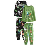 NEXT Garçon Lot de 2 Pyjamas sous License Black/Green Minecraft 14 Ans