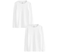 NEXT Garçon Lot de 2 t-Shirts Kind to Skin à Manches Longues Blanc 2 Ans-3 Ans