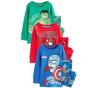 NEXT Garçon Lot de 3 Pyjamas douillets Marvel Red/Green/Blue 3 Ans