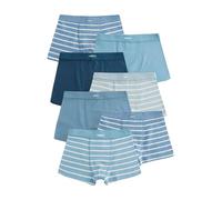 NEXT Garçon Lot de 7 Boxers Doux à Taille Contrastante Rayures Bleues 5 Ans-6 Ans