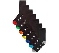 NEXT Garçon Lot de 7 paires de chaussettes matelassées en coton majoritaire Black Football 31-36