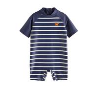 NEXT Garçon Maillot de Bain Une-pièce Anti UV Bleu Marine rayé 6 Mois