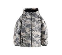 NEXT Garçon Manteau rembourré imperméable avec doublure en micropolaire Grey Camoflauge 7 Ans