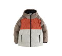 NEXT Garçon Manteau rembourré imperméable avec doublure en micropolaire Rust Brown Colourblock 11 Ans