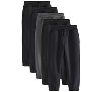 NEXT Garçon Pantalon de Jogging Basique Classique, Lot de 5 Noir/Bleu Marine/Gris 7 Ans