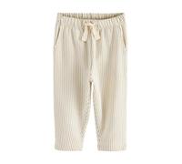 NEXT Garçon Pantalon de Jogging en Jersey à Motif 100% Coton Ecru Off White 2 Ans