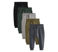 NEXT Garçon Pantalon de Jogging Skinny, Lot de 5 Gris/Noir/Vert 6 Ans-7 Ans