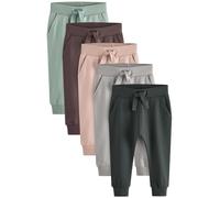 NEXT Garçon Pantalon de Jogging Skinny, Lot de 5 Vert minéral/Ecru Crème/Gris 3 Mois-6 Mois