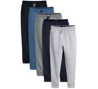 NEXT Garçon Pantalon de Jogging Slim Basique, Lot de 5 Bleu/Gris/Noir 8 Ans