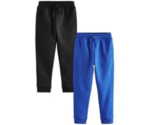 NEXT Garçon Pantalon de Jogging Slim, Lot de 2 Black/Cobalt Blue 14 Ans