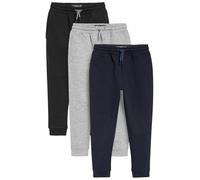 NEXT Garçon Pantalon de Jogging Slim, Lot de 3 Noir/Gris/Bleu Marine 12 Ans