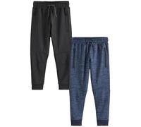 NEXT Garçon Pantalon de Jogging Slim Style Sport, Lot de 2 Black/Navy 9 Ans