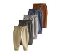 NEXT Garçon Pantalon de Jogging Standard, Lot de 5 Kaki/Gris/Bleu 2 Ans-3 Ans