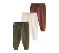 NEXT Garçon Pantalons de Jogging Doux au Toucher, Lot de 3 Khaki Green/Rust Brown/Ecru 5 Ans-6 Ans