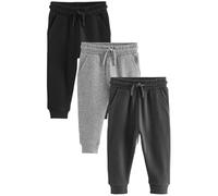 NEXT Garçon Pantalons de Jogging Doux au Toucher, Lot de 3 Noir/Charcoal/Gris 2 Ans-3 Ans