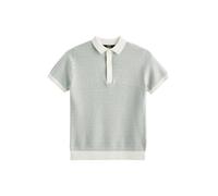 NEXT Garçon Polo à Motifs géométriques et Manches Courtes 100% Coton Bleu 10 Ans