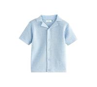 NEXT Garçon Polo en Maille 100% Coton à Manches Courtes texturé et col à Revers Bleu 2 Ans-3 Ans