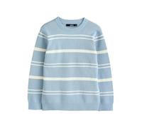 NEXT Garçon Pull Ras du Cou en Maille 100% Coton à Rayures Bleu 16 Ans