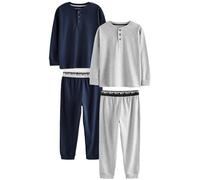 NEXT Garçon Pyjama à Manches Longues, Lot de 2 Navy/Grey 13 Ans