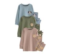 NEXT Garçon Pyjama Confortable, Lot de 3 Blue/Brown/Khaki Green Animal 18 Mois-24 Mois