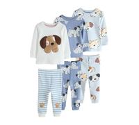NEXT Garçon Pyjama Confortable, Lot de 3 Blue/Ecru Dog 12 Mois-18 Mois