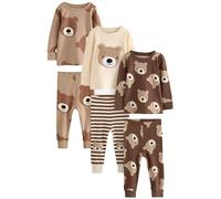 NEXT Garçon Pyjama Confortable, Lot de 3 Brown/Cream 4 Ans-5 Ans