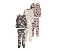 NEXT Garçon Pyjama Douillet, Lot de 3 Brown/Cream Transport 5 Ans-6 Ans