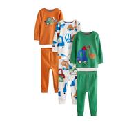 NEXT Garçon Pyjama Douillet, Lot de 3 Green/Orange Transport 18 Mois-24 Mois