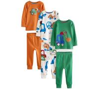 NEXT Garçon Pyjama Douillet, Lot de 3 Green/Orange Transport 3 Ans