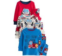 NEXT Garçon Pyjama Douillet, Lot de 3 Red/Blue Emergency Vehicles 2 Ans