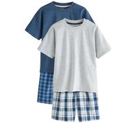 NEXT Garçon Pyjama en Tissu à Carreaux, Lot de 2 Navy Blue/Grey 15 Ans