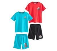 NEXT Garçon Pyjama Short 100% Coton sous Licence, Lot de 2 Blue/Red Mario Kart 4 Ans