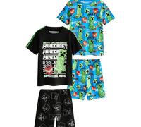 NEXT Garçon Pyjama Short Minecraft sous Licence, Lot de 2 Green/Black 14 Ans