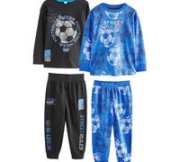 NEXT Garçon Pyjamas à Manches Longues, Lot de 2 Blue/Black Football 14 Ans