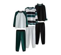 NEXT Garçon Pyjamas à Manches Longues, Lot de 3 Vert 7 Ans