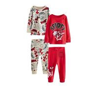 NEXT Garçon Pyjamas Confortables, Lot de 2 Spidey and Friends Red/Ecru Cream 2 Ans-3 Ans