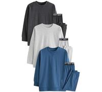 NEXT Garçon Pyjamas Longs, Lot de 3 Blue/Grey/Charcoal 11 Ans