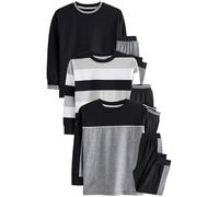 NEXT Garçon Pyjamas Longs, Lot de 3 Monochrome 13 Ans