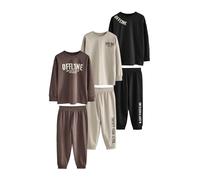 NEXT Garçon Pyjamas Longs, Lot de 3 Noir/Marron 16 Ans