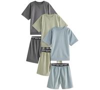 NEXT Garçon Pyjamas Short 100% Coton, Lot de 3 Vert Sauge 11 Ans