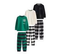NEXT Garçon Pyjamas tissés à Carreaux, Lot de 3 Black/Green/White 11 Ans